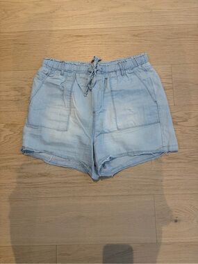 3 for $15.  Dex Light Blue High-Waist Drawstring Casual Shorts